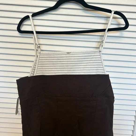 Anthropologie Brown Button-Up Corset Top - Picture 5 of 8